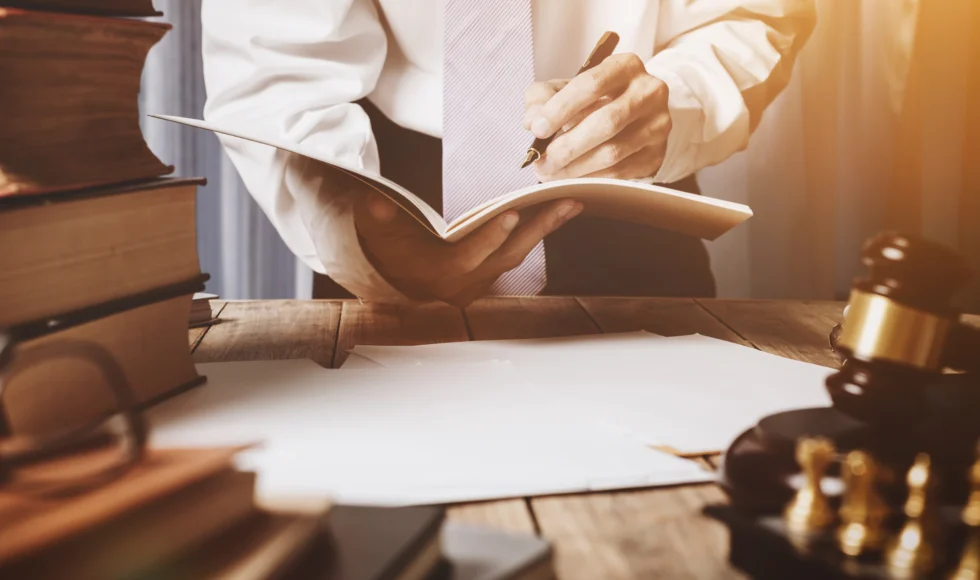 Lawyer going over the elements of a negligence claim