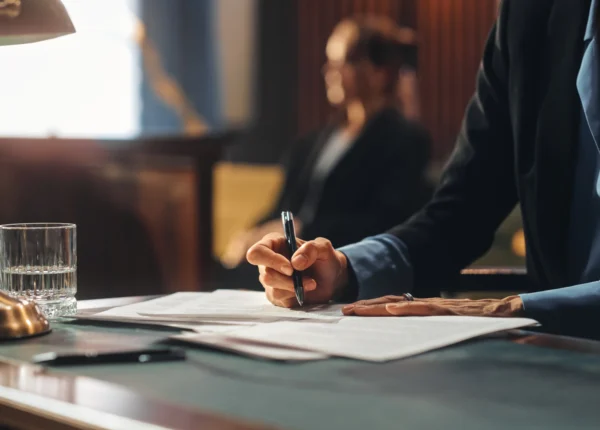 Lawyer doing paperwork
