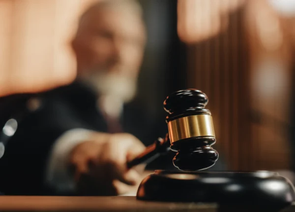 Judge slamming down his gavel