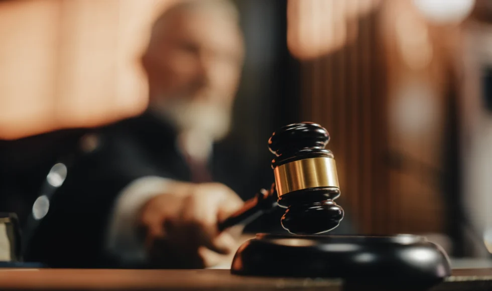 Judge slamming down his gavel