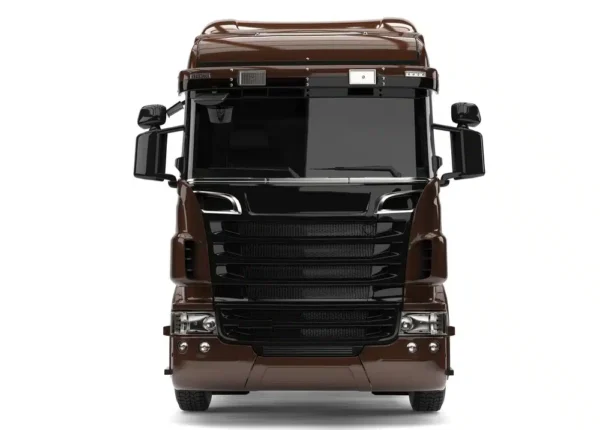 front view of a generic brown delivery truck