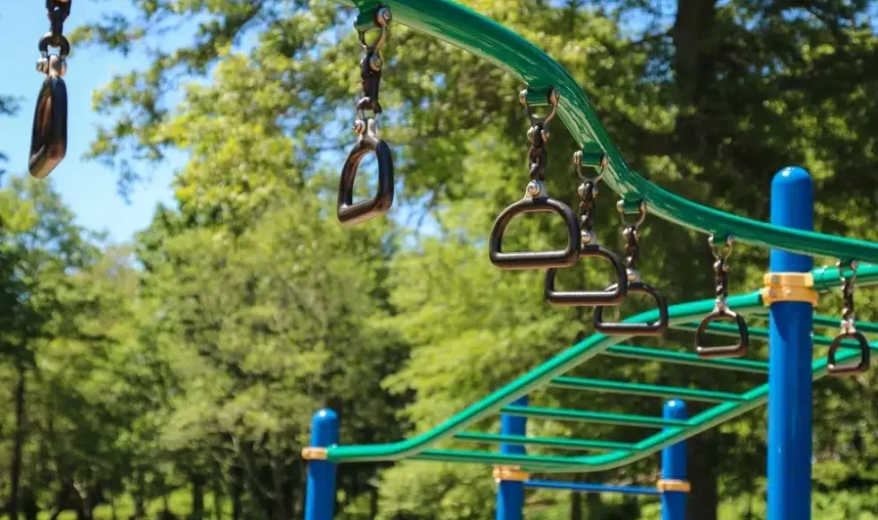 Empty playground equipment